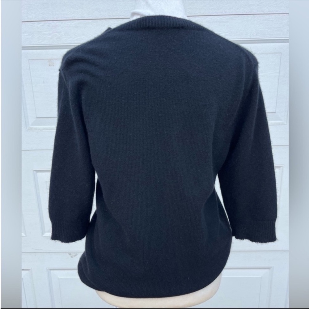 Vince short sleeve 100% cashmere Sweater black women's size XS/TP - Picture 3 of 5